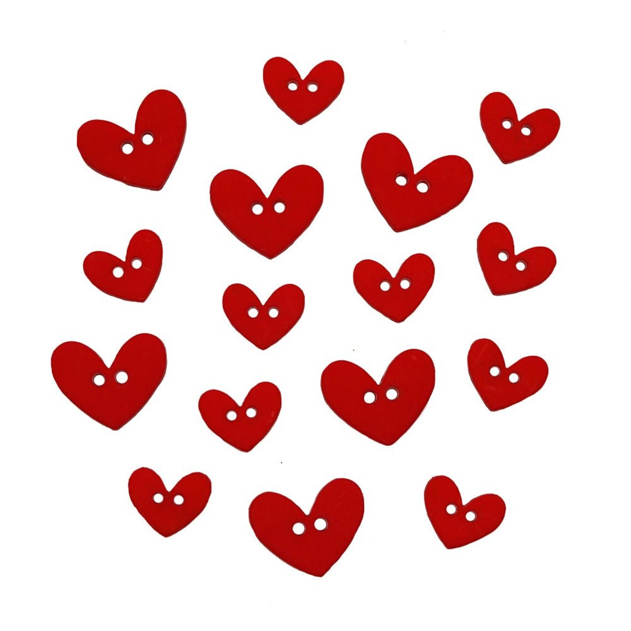 Buttons Galore and More Craft & Sewing Buttons - Romance Hearts - 48 Buttons